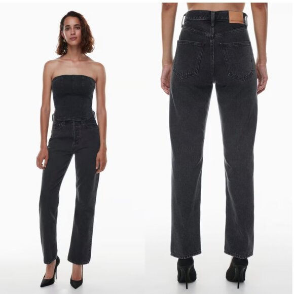 (Flaws) Aritzia Denim Forum | The '90s Joni Hi-rise Loose Jean In Black Eyeliner - Picture 4 of 15
